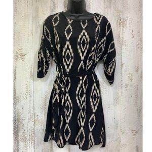 Freeway Boho Aztec Southwest Tie Belt Dress Small